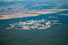 Vue aérienne de KIK, Centre de recherche à le quartier Leopoldshafen in Eggenstein-Leopoldshafen dans le département Bade-Wurtemberg, Allemagne