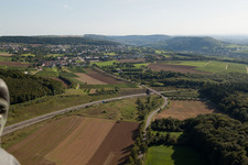 Vue aérienne de Borg, A8 à le quartier Sehndorf in Perl dans le département Sarre, Allemagne