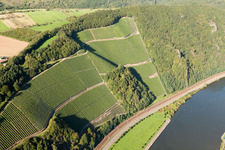Vue aérienne de Situation escarpée sur la Sarre à Serrig dans le département Rhénanie-Palatinat, Allemagne