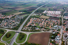 Quartier Dannstadt in Dannstadt-Schauernheim dans le département Rhénanie-Palatinat, Allemagne d'en haut