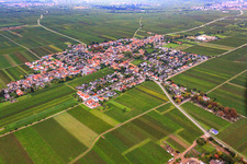 Vue d'oiseau de Friedelsheim dans le département Rhénanie-Palatinat, Allemagne