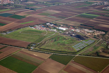 Vue aérienne de Site de la décharge entassée Herbert Willersinn Straßenbaustoffe GmbH & Co. KG à Heßheim dans le département Rhénanie-Palatinat, Allemagne