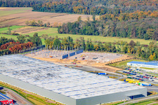 Vue aérienne de Zone industrielle de Horst, 2ème phase de construction Gazely Logistik à le quartier Minderslachen in Kandel dans le département Rhénanie-Palatinat, Allemagne