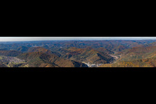 Vue aérienne de Panorama du Palatinat de Wernersberg à Rinnthal à Wernersberg dans le département Rhénanie-Palatinat, Allemagne