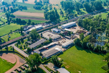 Vue aérienne de Centre de recyclage à le quartier Berghausen in Pfinztal dans le département Bade-Wurtemberg, Allemagne