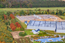 Vue d'oiseau de Zone industrielle de Horst à le quartier Minderslachen in Kandel dans le département Rhénanie-Palatinat, Allemagne