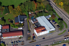 Vue aérienne de Zone industrielle de Horst, galerie ADMIRAL et atelier de réparation automobile Dieter Großglaus à le quartier Minderslachen in Kandel dans le département Rhénanie-Palatinat, Allemagne