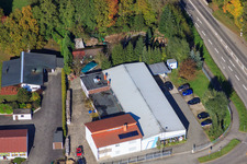 Vue aérienne de Zone industrielle de Horst, galerie ADMIRAL et atelier de réparation automobile Dieter Großglaus à le quartier Minderslachen in Kandel dans le département Rhénanie-Palatinat, Allemagne