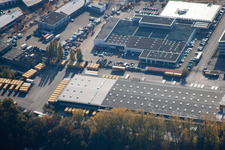 Vue aérienne de Entrepôts et bâtiment d'expédition SWS-Speditions-GmbH, Ottostrasse à le quartier Durlach in Karlsruhe dans le département Bade-Wurtemberg, Allemagne