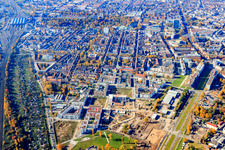 Vue aérienne de Quartier Südstadt in Karlsruhe dans le département Bade-Wurtemberg, Allemagne