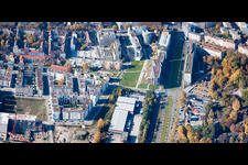 Kriegsstraße Est à le quartier Südstadt in Karlsruhe dans le département Bade-Wurtemberg, Allemagne vue d'en haut