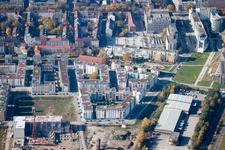 Kriegsstraße Est à le quartier Südstadt in Karlsruhe dans le département Bade-Wurtemberg, Allemagne depuis l'avion