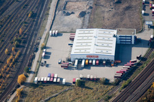 Wofahrtsweierer Straße, Emons Spedition GmbH à le quartier Oststadt in Karlsruhe dans le département Bade-Wurtemberg, Allemagne d'en haut