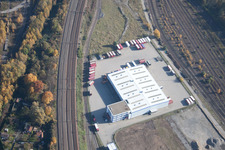 Vue aérienne de Emons Forwarding à le quartier Oststadt in Karlsruhe dans le département Bade-Wurtemberg, Allemagne