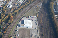 Photographie aérienne de Emons Forwarding à le quartier Oststadt in Karlsruhe dans le département Bade-Wurtemberg, Allemagne
