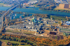 Vue aérienne de Stora Enso à le quartier Rheinhafen in Karlsruhe dans le département Bade-Wurtemberg, Allemagne