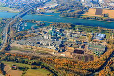 Vue aérienne de Stora Enso à le quartier Rheinhafen in Karlsruhe dans le département Bade-Wurtemberg, Allemagne
