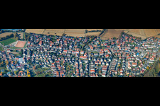Vue aérienne de Panorama à Hagenbach dans le département Rhénanie-Palatinat, Allemagne