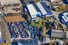 Vue aérienne de Zone industrielle Industriestraße avec AG AUTOMOBILE PRÉPARATION DE VÉHICULES - SERVICE DE PNEUS - STATION D'ACHAT DE VÉHICULES - CONCESSIONNAIRE AUTOMOBILE - SERVICE D'IMMATRICULATION à Hagenbach dans le département Rhénanie-Palatinat, Allemagne