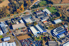 Vue oblique de Zone industrielle Industriestraße avec AG AUTOMOBILE PRÉPARATION DE VÉHICULES - SERVICE DE PNEUS - STATION D'ACHAT DE VÉHICULES - CONCESSIONNAIRE AUTOMOBILE - SERVICE D'IMMATRICULATION à Hagenbach dans le département Rhénanie-Palatinat, Allemagne