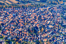 Vue aérienne de Ludwigstraße à Hagenbach dans le département Rhénanie-Palatinat, Allemagne
