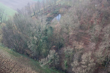 Vue aérienne de Zone de chasse au Leistenmühle à Erlenbach bei Kandel dans le département Rhénanie-Palatinat, Allemagne