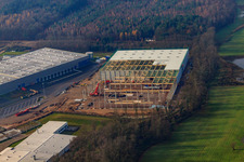 Photographie aérienne de Surface commerciale, Centre Logistique de Gazely 2ème phase de construction à le quartier Minderslachen in Kandel dans le département Rhénanie-Palatinat, Allemagne