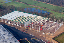 Nouveau chantier dans la zone industrielle de Horst pour Friedrich random GmbH & Co. KG Société de transport internationale dans la zone industrielle de Horst à le quartier Minderslachen in Kandel dans le département Rhénanie-Palatinat, Allemagne hors des airs
