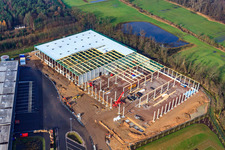 Centre logistique de Gazely, 2ème phase de construction pour le groupe STS à le quartier Minderslachen in Kandel dans le département Rhénanie-Palatinat, Allemagne hors des airs