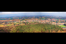 Vue aérienne de Panorama de la vue du village à le quartier Schaidt in Wörth am Rhein dans le département Rhénanie-Palatinat, Allemagne