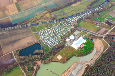 Vue aérienne de Camping à Rülzheim dans le département Rhénanie-Palatinat, Allemagne