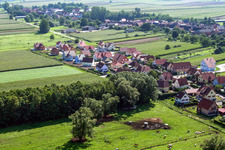 Niederlauterbach dans le département Bas Rhin, France vue d'en haut