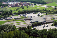 Vue aérienne de Poste frontière de Lauterbourg A35 à Lauterbourg dans le département Bas Rhin, France