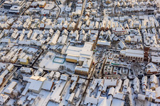 Vue oblique de Dans la neige à Kandel dans le département Rhénanie-Palatinat, Allemagne