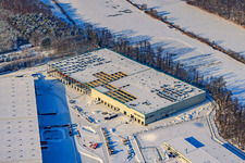 Vue aérienne de Centre logistique de Gazely, 2ème phase de construction pour le groupe STS à Wi à le quartier Minderslachen in Kandel dans le département Rhénanie-Palatinat, Allemagne