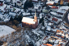 Hiver à Albersweiler dans le département Rhénanie-Palatinat, Allemagne d'en haut