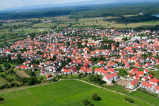 Quartier Maximiliansau in Wörth am Rhein dans le département Rhénanie-Palatinat, Allemagne vue du ciel