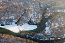 Vue aérienne de Delta de la Sauer à Munchhausen dans le département Bas Rhin, France