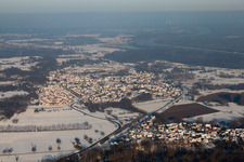 Vue d'oiseau de Munchhausen dans le département Bas Rhin, France