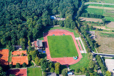 Stade Bienwald à Kandel dans le département Rhénanie-Palatinat, Allemagne hors des airs