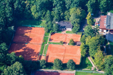 Vue aérienne de Court de tennis du TC Kandel à Kandel dans le département Rhénanie-Palatinat, Allemagne