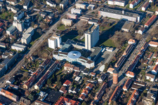 Vue aérienne de Assurance retraite allemande Rhénanie-Palatinat à Speyer dans le département Rhénanie-Palatinat, Allemagne