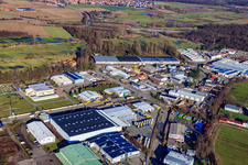Vue aérienne de Horstring dans la zone industrielle de Horst à le quartier Minderslachen in Kandel dans le département Rhénanie-Palatinat, Allemagne