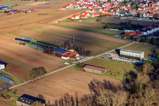 Vue aérienne de Fermes d'émigrants vers Rülzheim à Hördt dans le département Rhénanie-Palatinat, Allemagne