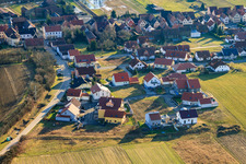 Vue aérienne de Nouvelle zone de développement In den Kieseläckern à Herxheimweyher dans le département Rhénanie-Palatinat, Allemagne