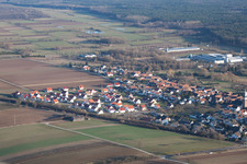 Vue aérienne de Nouvelle zone de développement NO à le quartier Schaidt in Wörth am Rhein dans le département Rhénanie-Palatinat, Allemagne