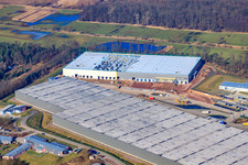 Vue aérienne de Zone commerciale Horst, 3ème phase de construction Gazely à le quartier Minderslachen in Kandel dans le département Rhénanie-Palatinat, Allemagne