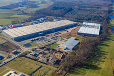 Zone commerciale Horst, 3ème phase de construction Gazely à le quartier Minderslachen in Kandel dans le département Rhénanie-Palatinat, Allemagne d'en haut