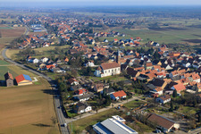 Vue aérienne de Raiffeisenstrasse à Kapsweyer dans le département Rhénanie-Palatinat, Allemagne