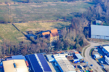Vue aérienne de Barthelsmühle à le quartier Minderslachen in Kandel dans le département Rhénanie-Palatinat, Allemagne